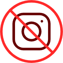 Ícone de rede social riscada — rede social não substitui site